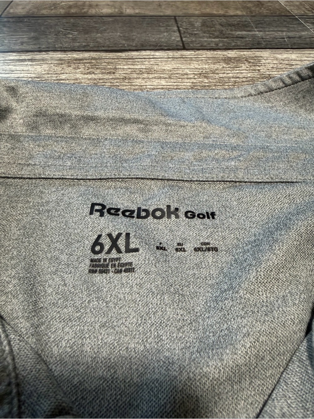 Reebok Golf Polo Shirt Men’s Size 6XL Gray Striped Performance - Picture 6 of 6